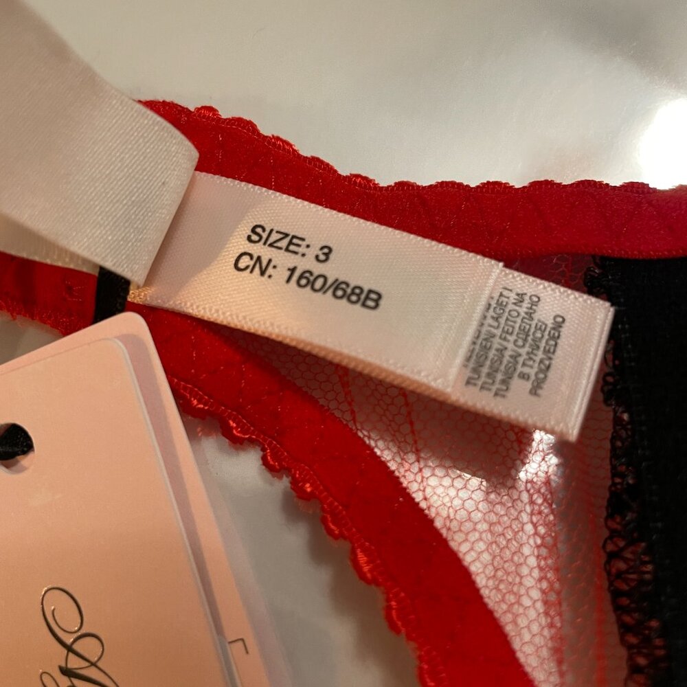 AGENT PROVOCATEUR Maysie Garter Suspender Belt in Red Heart Embroidered Tulle - Picture 9 of 10